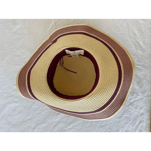 Quagga Green Label Straw Hat Womens Floppy Beach Tan Purple Flower Accent OS - Picture 5 of 8